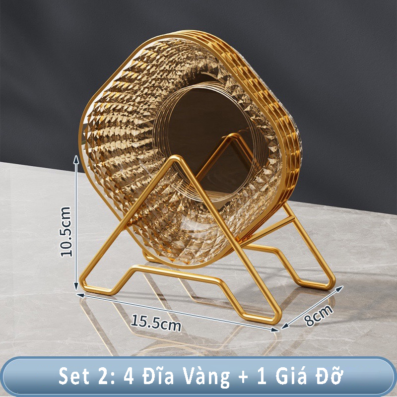Combo 4 Đĩa Vuông Đựng Đồ Chất Liệu Nhựa, Đựng Đồ Đa Dụng