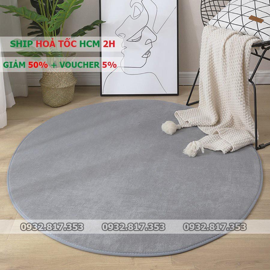 Thảm Nhung Tròn Cao Cấp (12 MÀU) | 80cm, 1m, 1m2 | Thảm Lông Tròn Trang Trí Có Đế Chống Trượt -  Cam Kết Không Xổ Lông