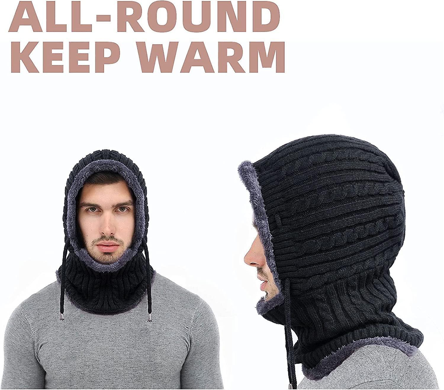 Mặt nạ trượt tuyết Mũ beanie mùa đông dành cho nam giới có mũ lông cừu nhiệt ấm cổ Kned cổ, Snood Face che phủ mũ