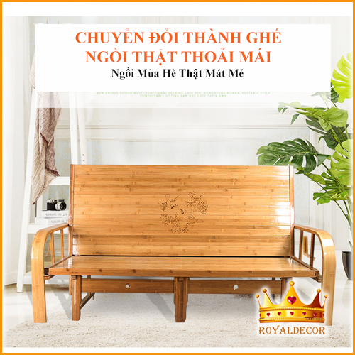 Giường Tre Thông Minh Đa Năng Cho Bà Đẻ, Giường Xếp Thành Ghế Sofa Tiện Lợi Chất Liệu Tự Nhiên, Bề Mặt Nhẵn Mịn, Không Lo Cái Nóng Của Mùa Hè - RoyalDecorHN