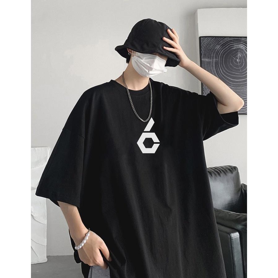 Áo thun unisex nam nữ tay lỡ form rộng biểu tượng OK vải dày mịn 2022T3415