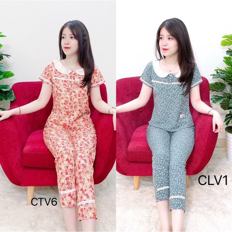 Đồ bộ mặc nhà cổ sen siêu xinh chất mềm, mịn mặc thoải mái