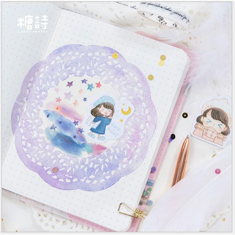 Hộp 45 Miếng Nhãn Dán Sticker Cô Gái Sugar