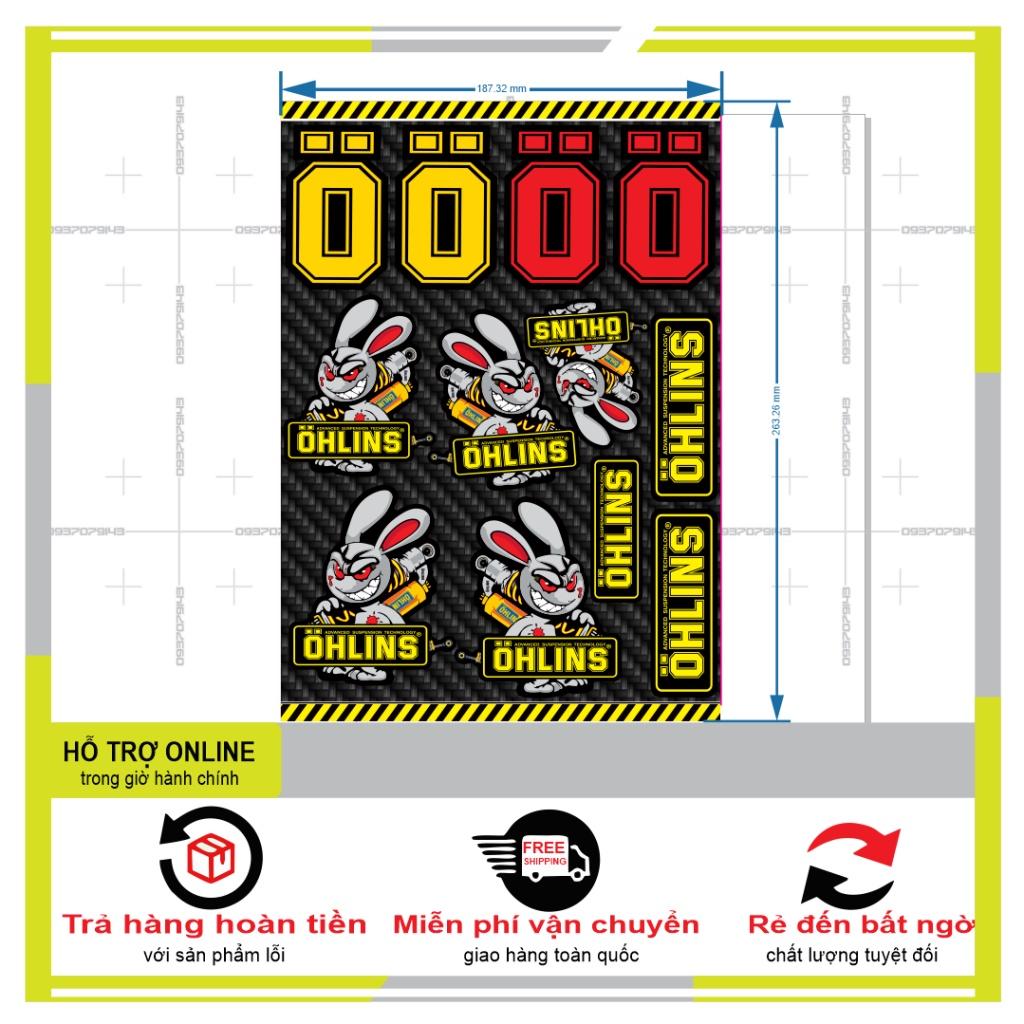 LOGO STICKER THỎ CẦM PHUỘC CHỮ 0 - BI DECAL