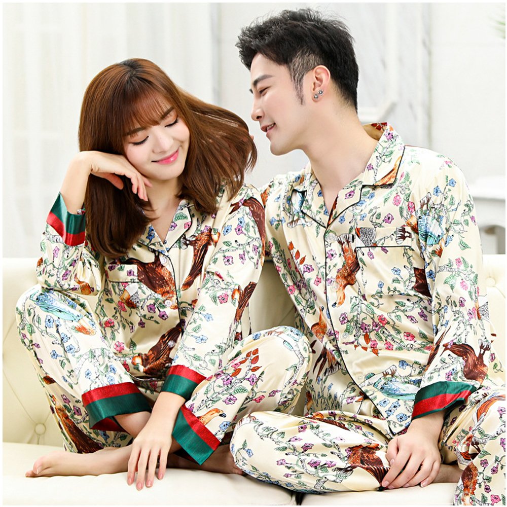 Đồ bộ Pyjama Nữ mặc nhà chất liệu phi bóng rũ mềm mại, phong cách châu âu sang trọng 88225