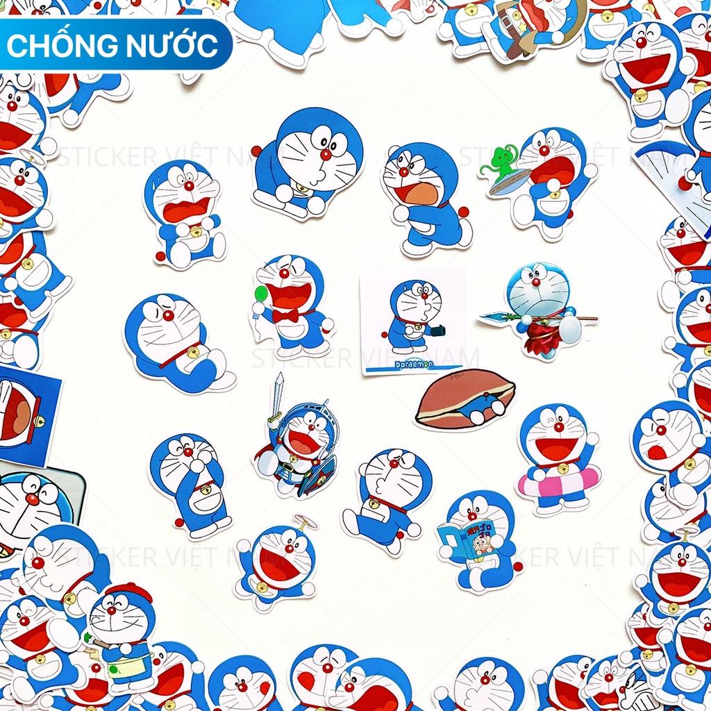 Sticker in hình Doraemon - Mèo Máy Thông Minh - Dán Trang Trí - Chất Liệu PVC Cán Màng Chất Lượng Cao Chống Nước, Chống Nắng, Không Bong Tróc Phai Màu