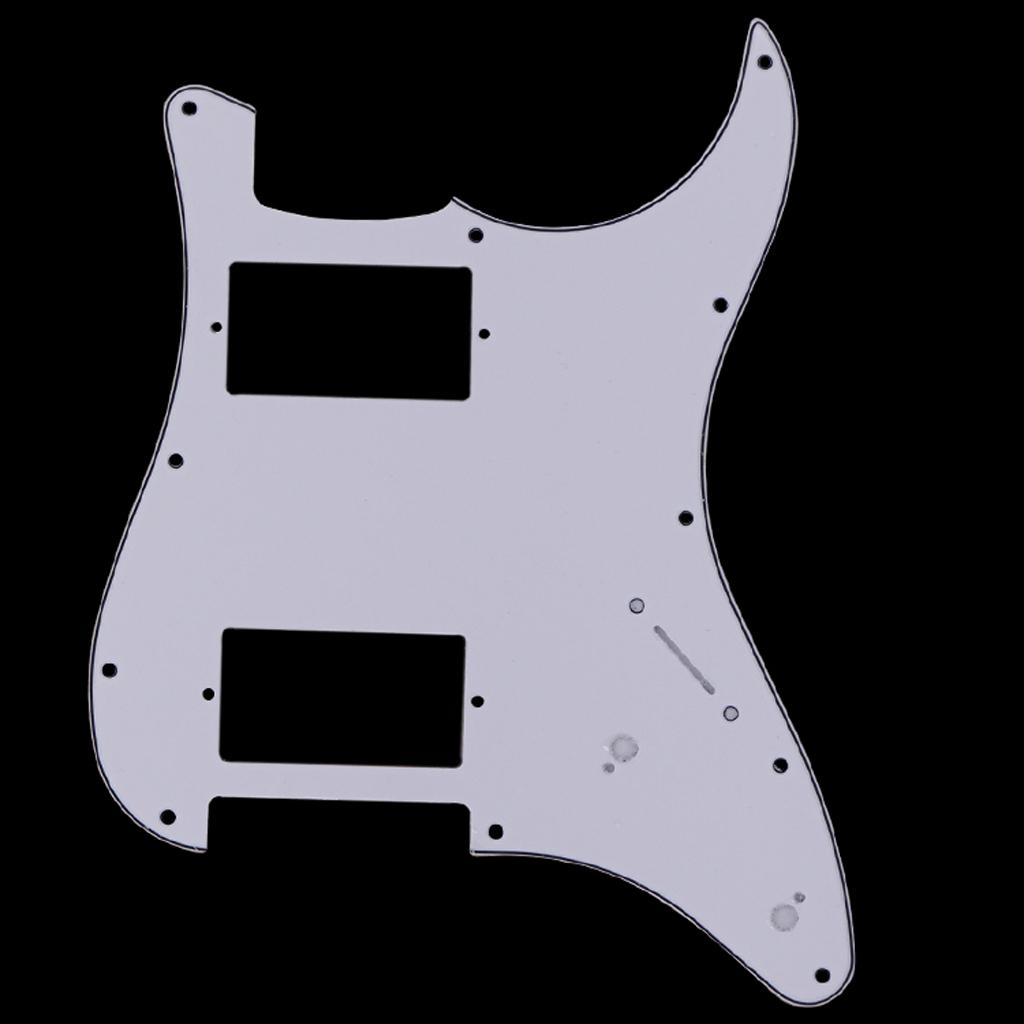 2 Nồi Lỗ 2 Lớp Guitar Chọn Bảo Vệ Trầy Xước Đĩa cho Đàn Guitar Điện Trắng