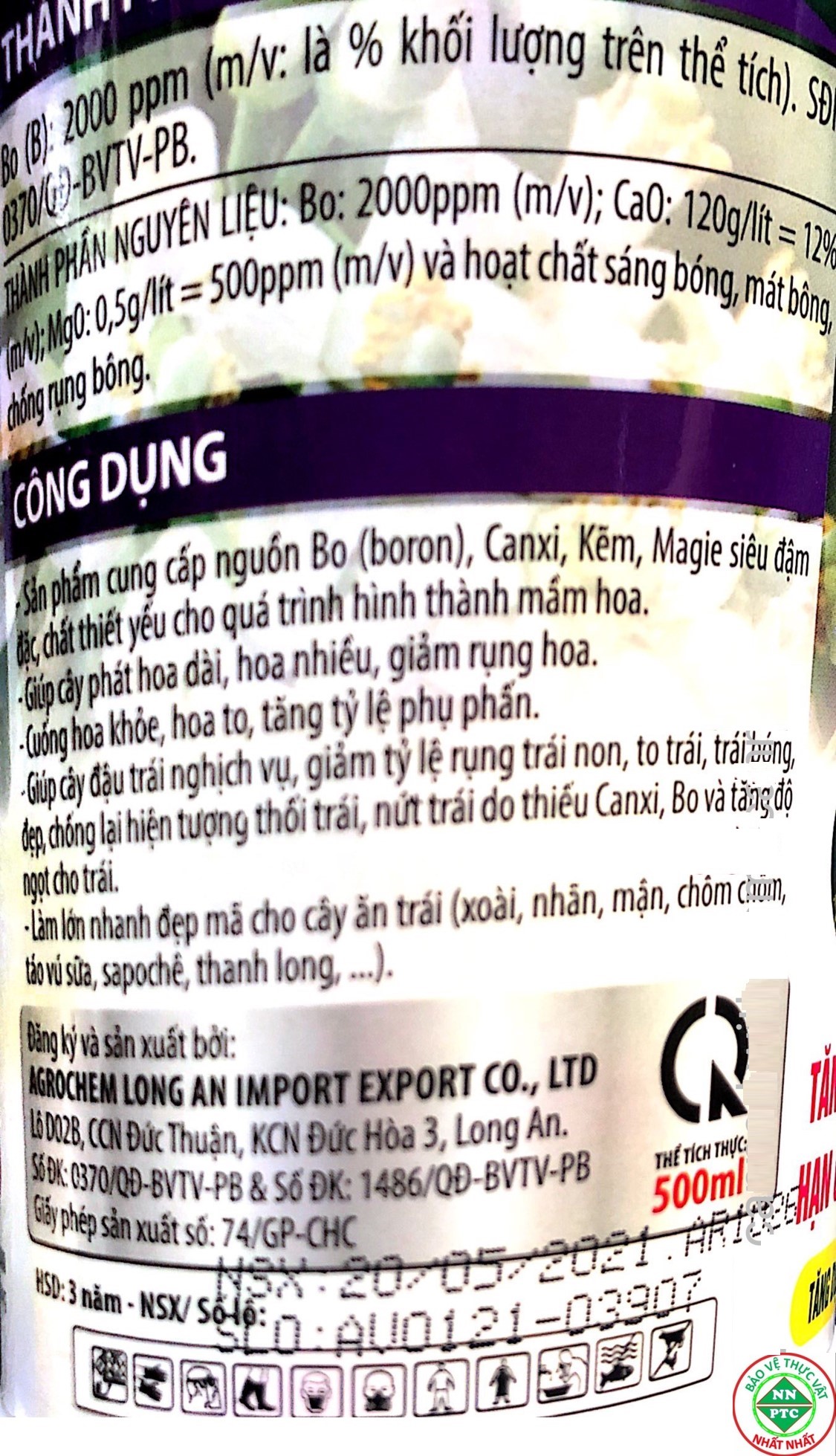 Phân Bón Vi Lượng CANXI BO MAGIE ZN Tăng Thụ Phấn,Đậu Trái, TO,Đẹp Trái,Hạn Chế Rụng Trái