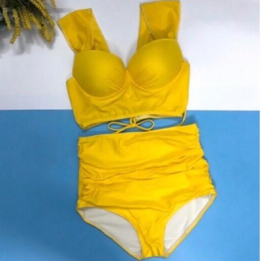 BIKINI Áo Gọng Cúp Ngực Tay Vuông Quần Nhún - BIKINISTORE