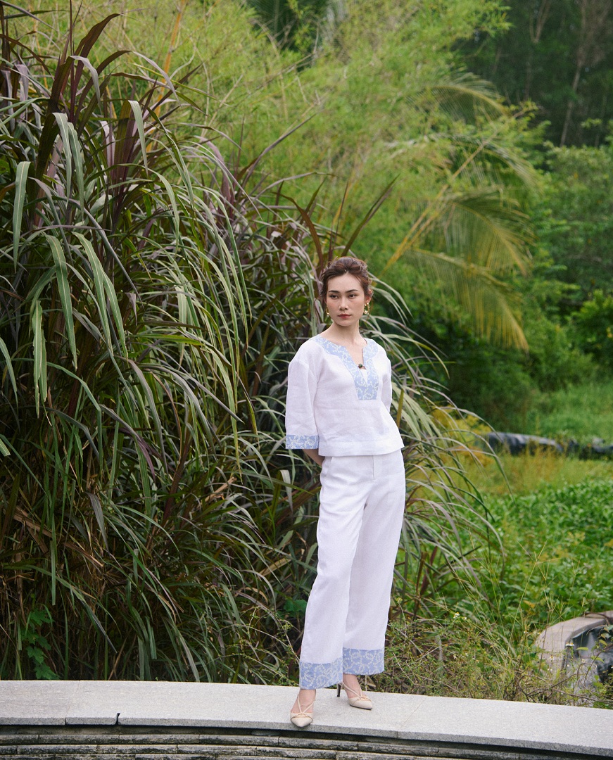 Áo Linen Thêu Thảo TOP233 thời trang thiết kế Hity