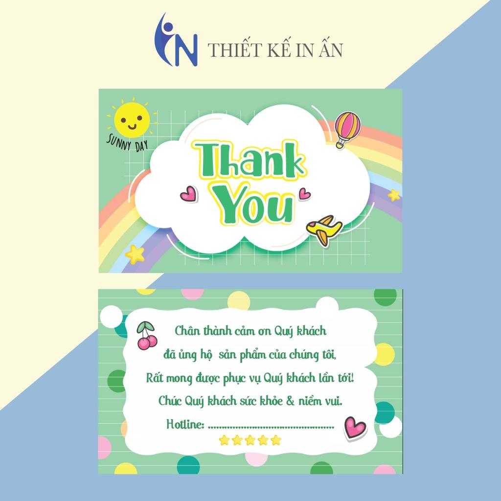 Hộp 100 card cám ơn, card Thank you họa tiết cute (12 mẫu) dành riêng cho shop bán hàng online