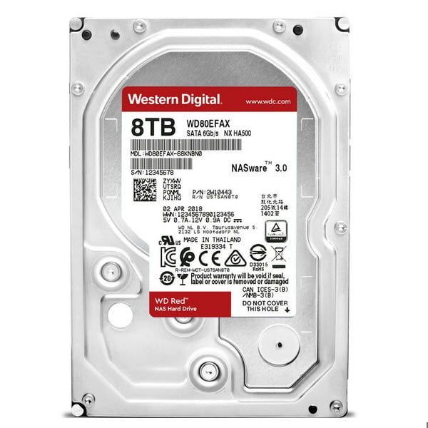 Ổ Cứng HDD NAS WD Red 8TB/265MB/5400/3.5 - WD80EFAX - Hàng chính hãng