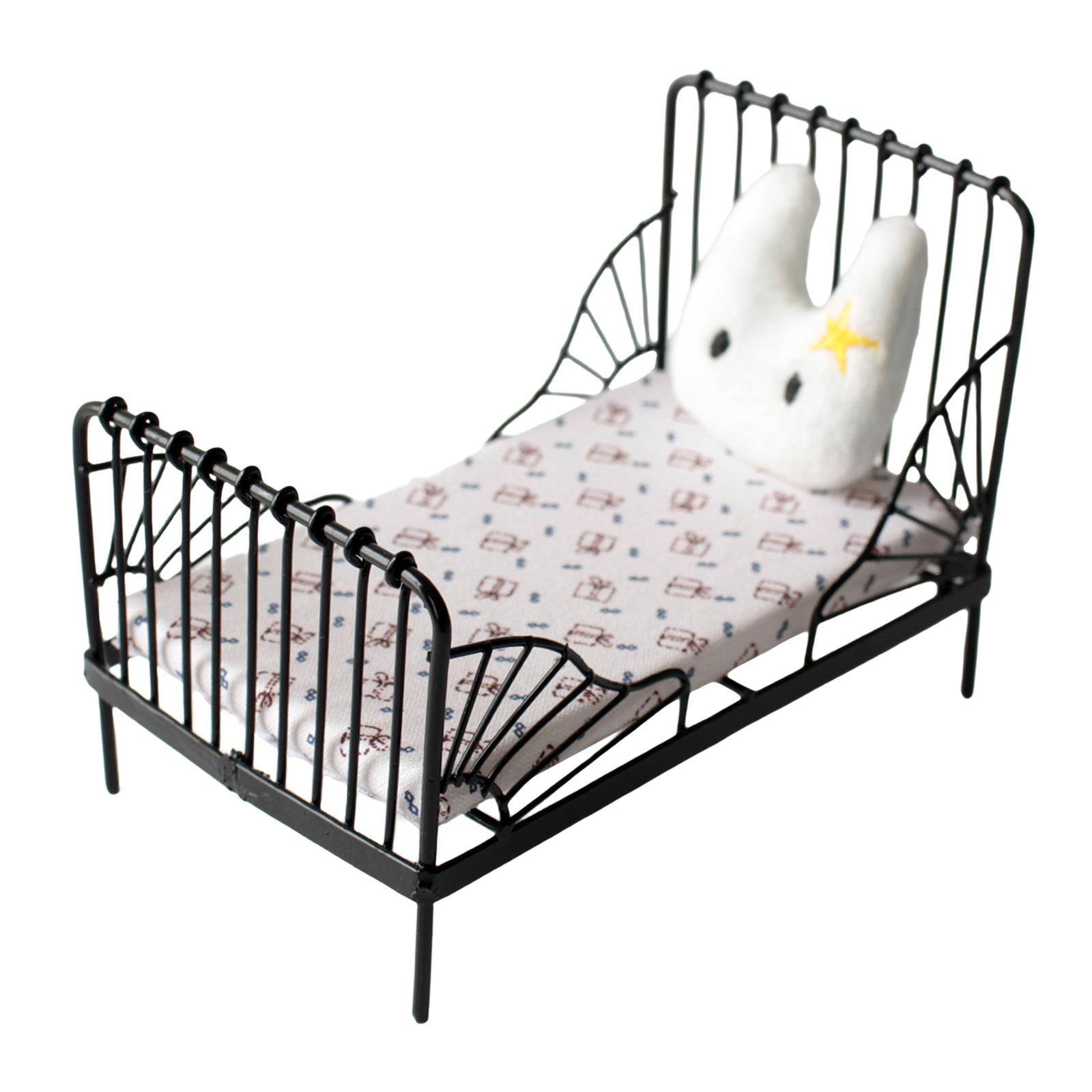 1/12 Mini Dollhouse Furniture Bed Simulation for Children Room Decor