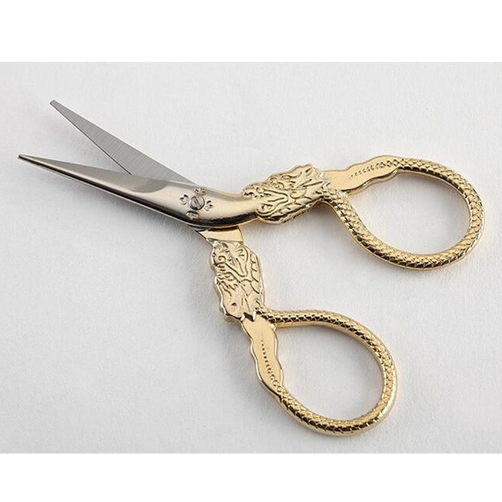 Vintage Dragon Pattern Sewing Scissors Trimming Dressmaking Shears Cross Stitch Stainless Steel Tailor Scissors for Sewing Embroidery Fabric