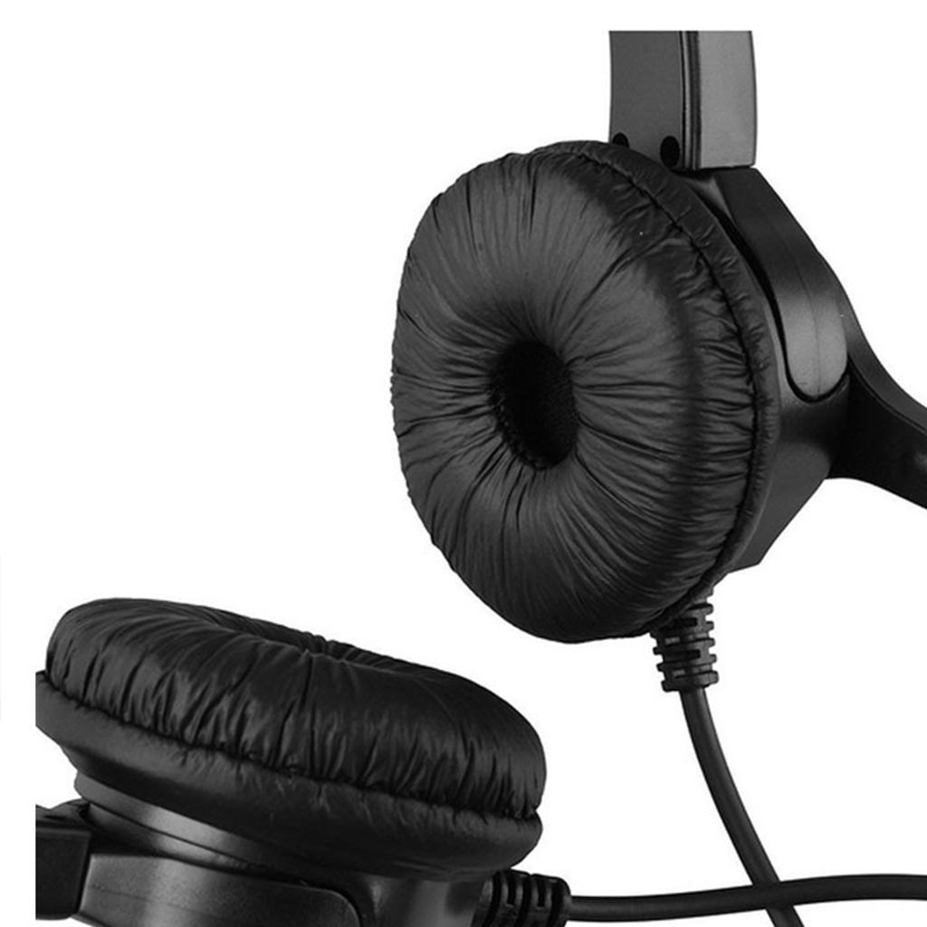 Hands-Free Call Center Headset Telephone Corded Wired Mic Office Headphone