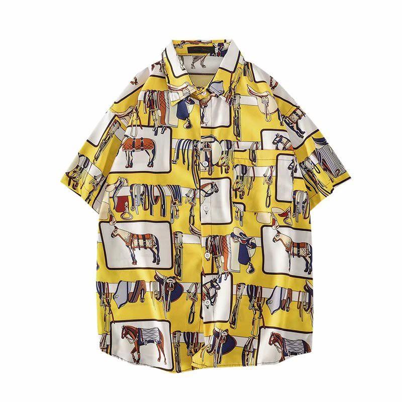 Áo Sơ Mi Ngắn Tay In Họa Tiết Hoạt Hình Thời Trang Cho Nam