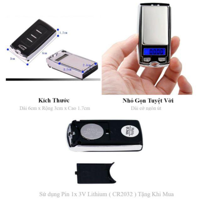 Cân điện tử nhà bếp mini , Cân Tiểu Ly Điện Tử Mini Móc Khóa Chính Xác Cao 200g 0.01