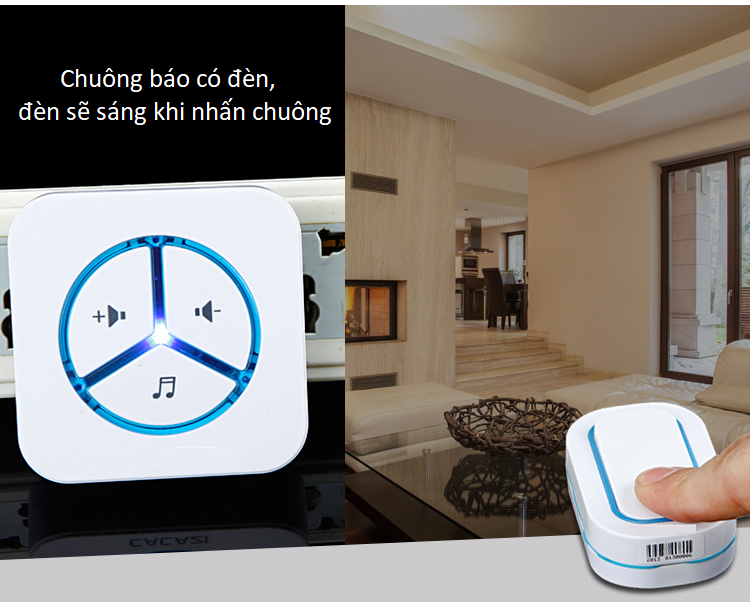 Chuông Cửa Không Dây- Chuông Đôi Không Dây Chống Nước 9909-2 Cao Cấp