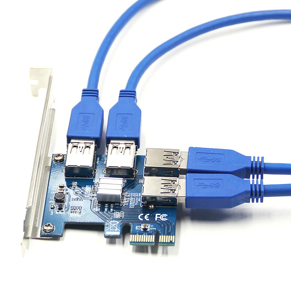 PCI-E to USB3.0 Adapter Card High Speed Transmission Converter Card with 4 USB3.0 Ports Desktop Computer Expansion Card