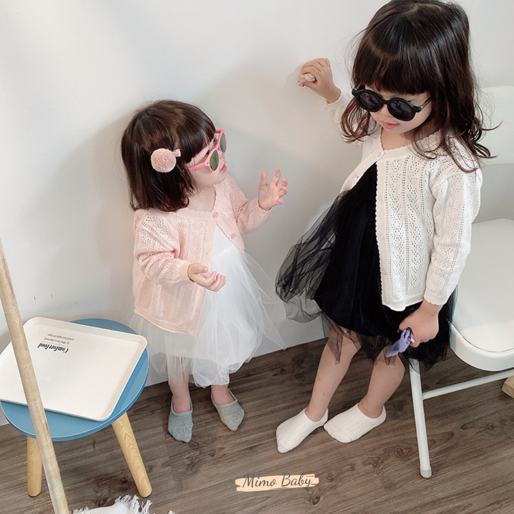 Áo cardigan len mỏng cho bé gái mùa thu đông siêu dễ thương Mimo Baby QA53