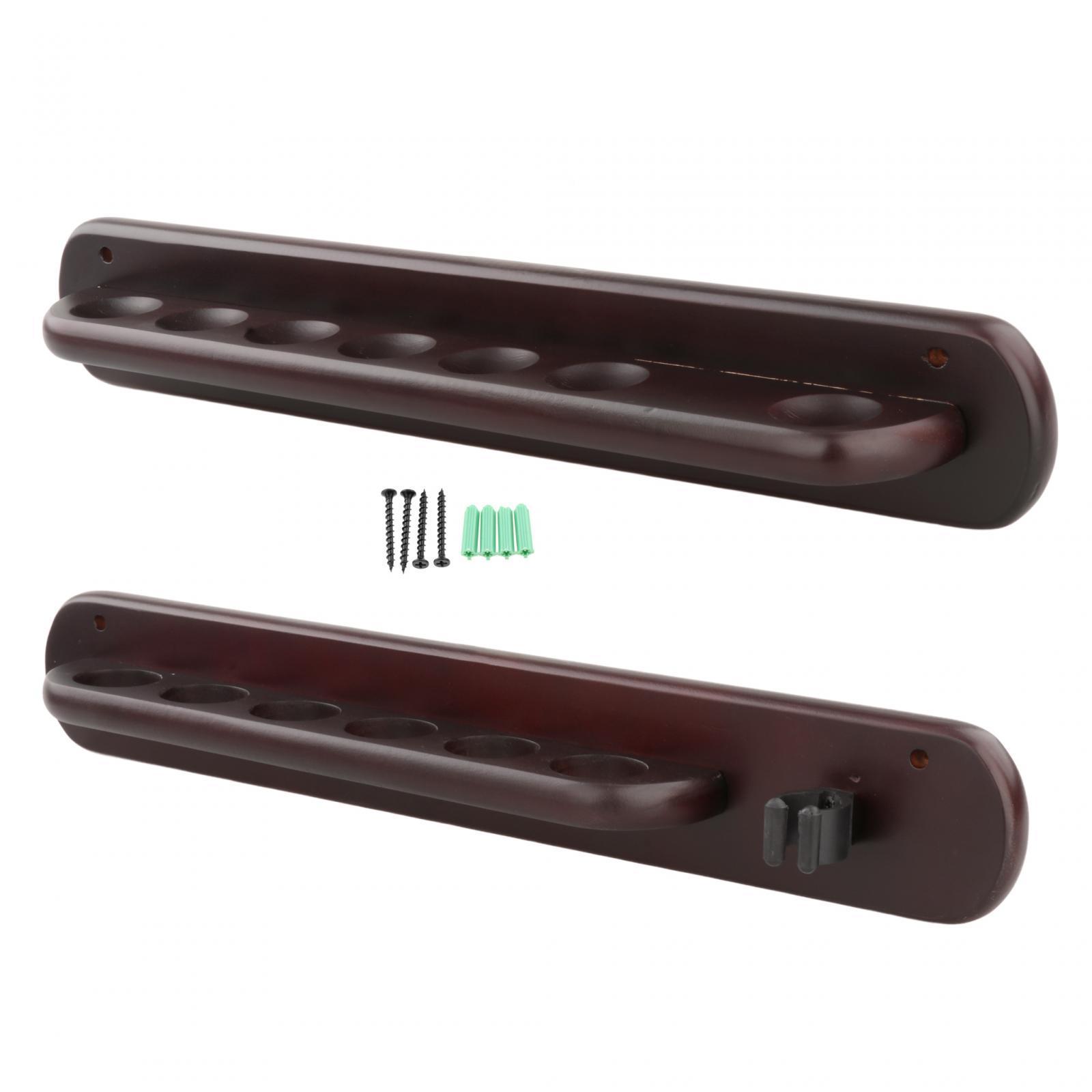 Wood Billiard Cue Rack Accessories Locating Clips Storage Bracket Wall Mounted Pool Cue Holder for Clubs Pool Bars Players Game Room Sports