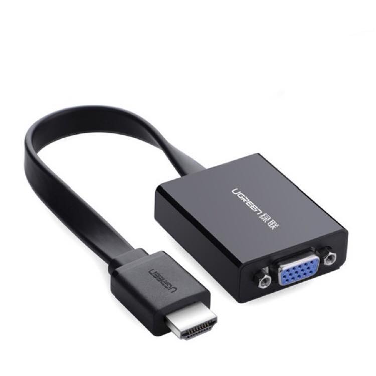 Cáp Chuyển Đổi HDMI Sang VGA Dẹt ( Có Audio +  Nguồn Phụ)- Chính Hãng Ugreen 40248