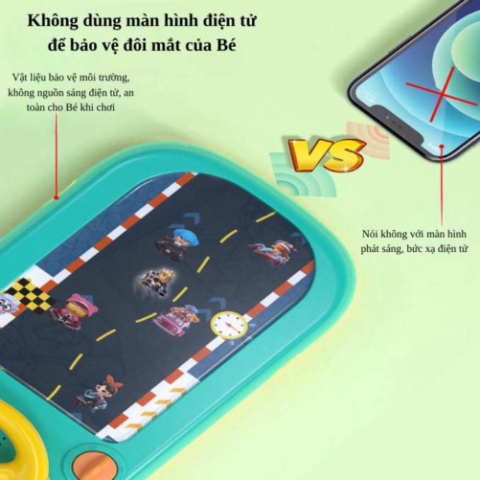 Đồ Chơi Ô Tô Đường Đua Xe Có Màn Hình Chuyển Động Cho Bé Có Vô Lăng Điều Khiển, Quà Tặng Sinh Nhật Cho Bé
