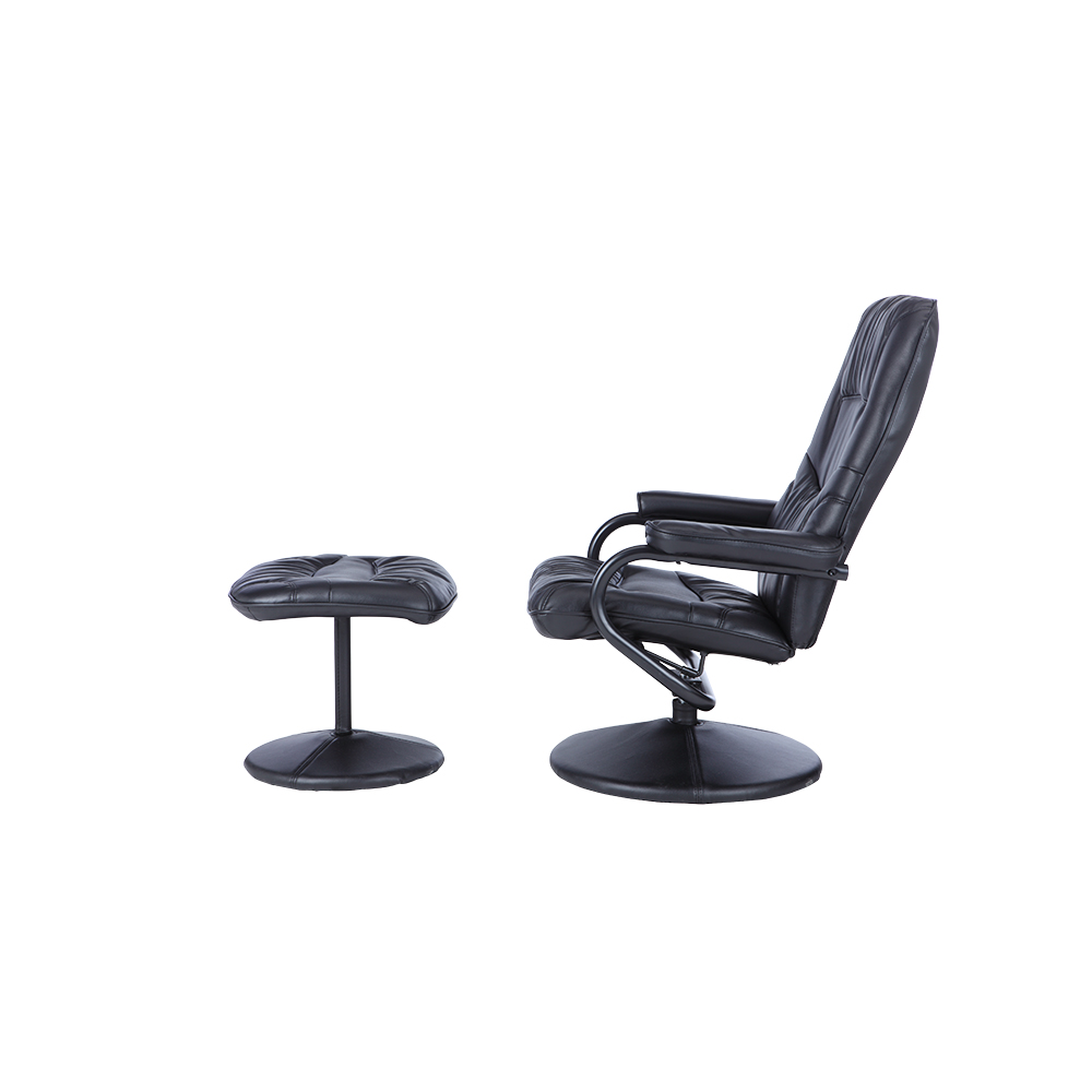 Ghế Thư Giãn H - THAZAR Màu Đen Bằng Da Tặng Kèm Đôn Gác Chân Cao Cấp, Xoay 360 Độ Và Điều Chỉnh Chiều Dài Ghế | Index Living Mall | Nội Thất Nhập Khẩu Thái Lan - Phân Phối Độc Quyền Tại Việt Nam