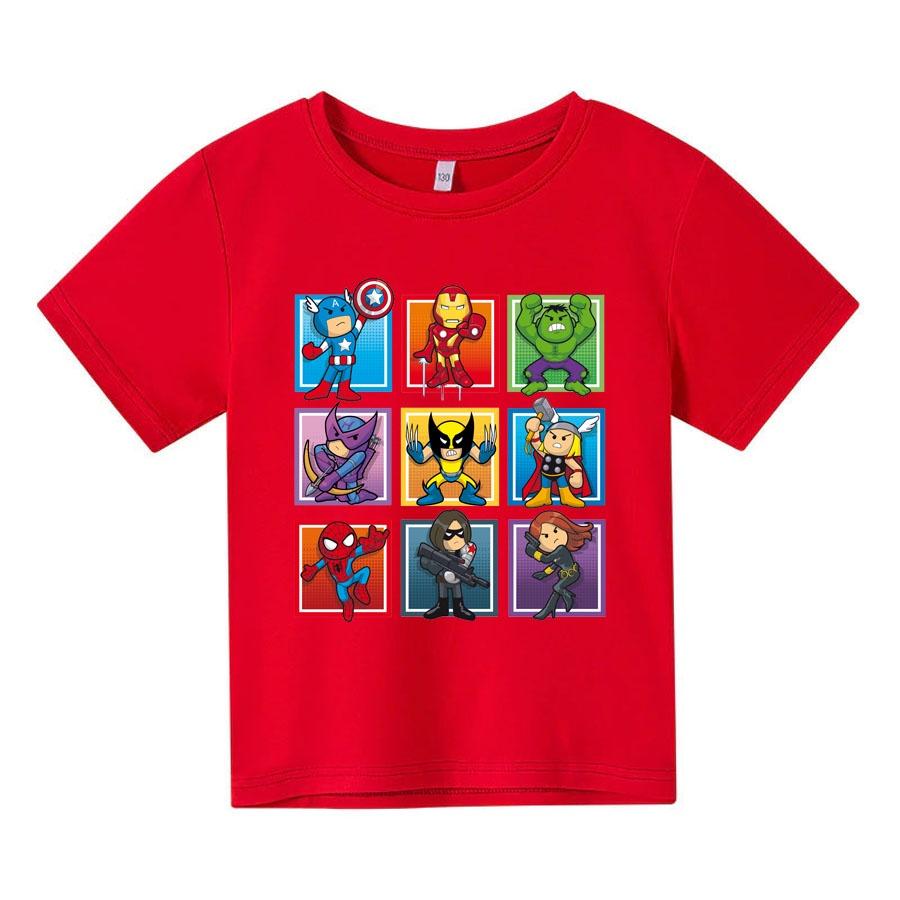 Áo thun cho bé, Áo thun trẻ em MARVEL CHIBI 2, 4 màu, có size người lớn, Anam Store