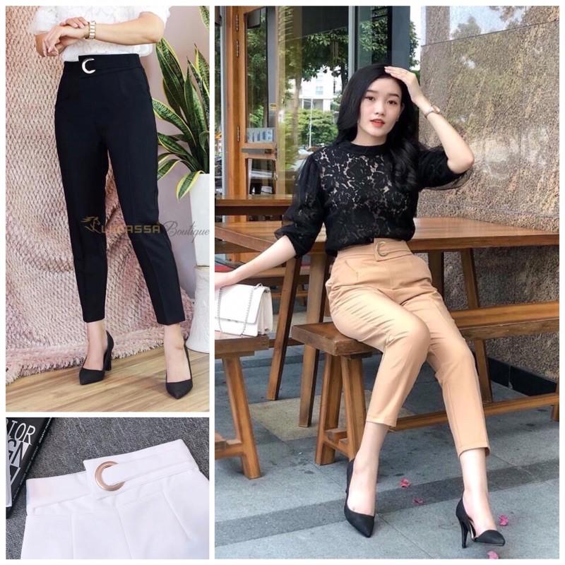 Quần Tây Khoen To Baggy Full Dây Khoen tròn giữa siêu sang xịn thời trang quần baggy khuyên to 8319