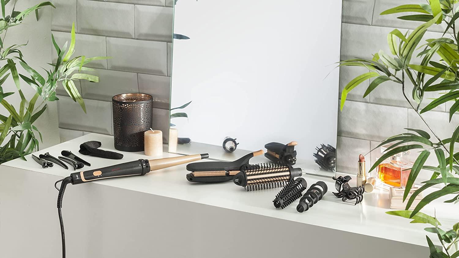 Máy Tạo Kiểu Tóc Đa Năng Rowenta CF423, Máy Uốn Tóc, Làm Tóc Xoăn, Làm Phồng Tóc, Máy Ép Tóc, Máy Duỗi Tóc