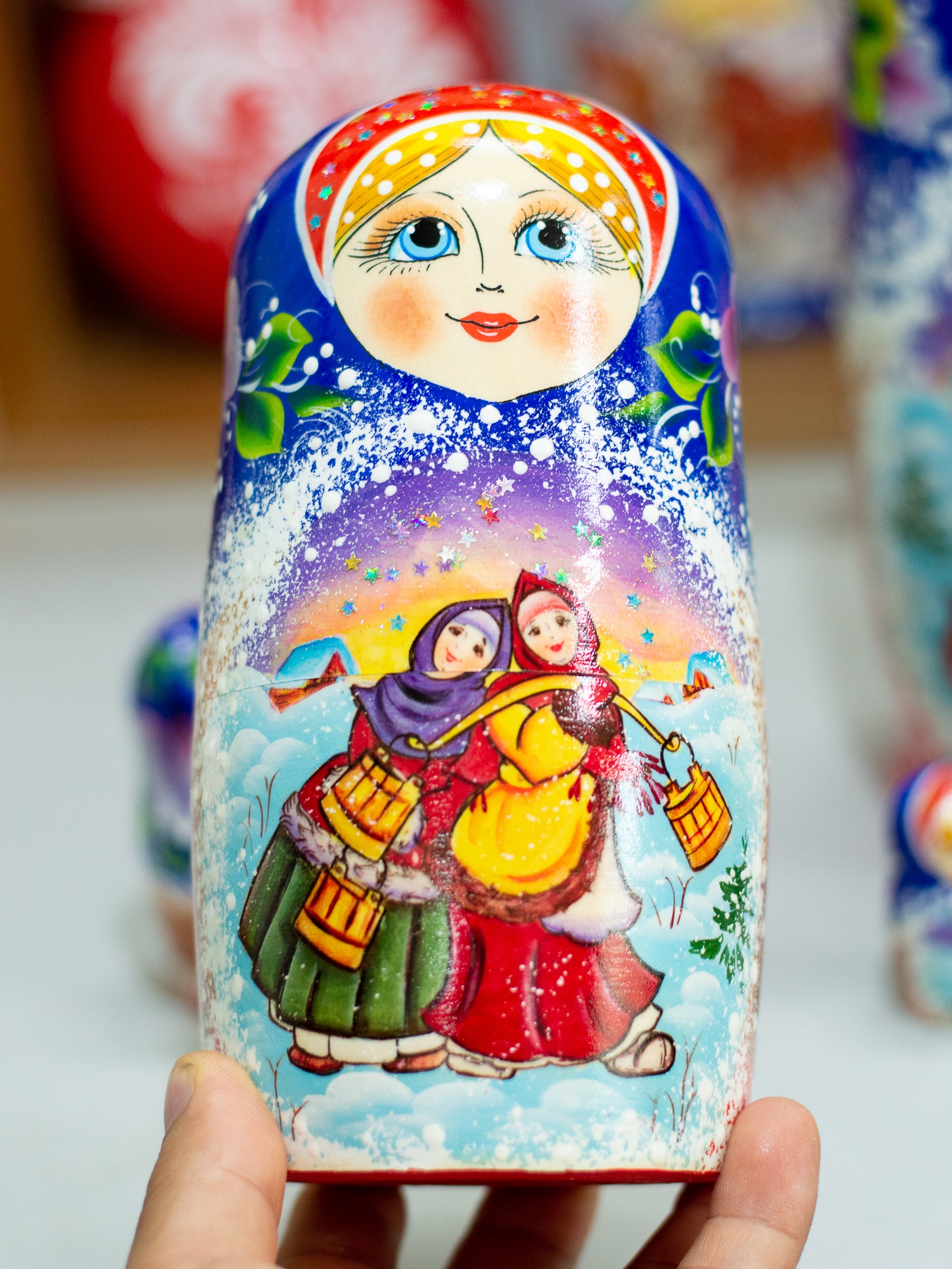 BỘ BÚP BÊ NGA MATRYOSHKA 10 LỚP 26CM &quot;LỄ HỘI DÂN GIAN NGA&quot; RẤT ĐẸP VÀ ĐỘC ĐÁO