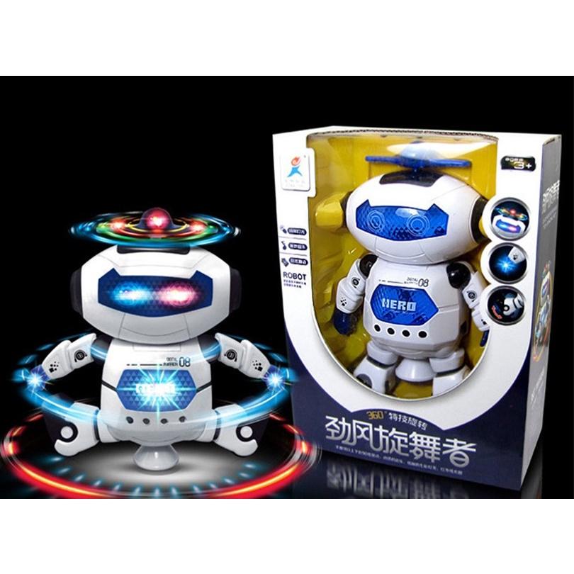 Đồ Chơi Robot Nhảy Múa Có Đèn Led Xoay 360