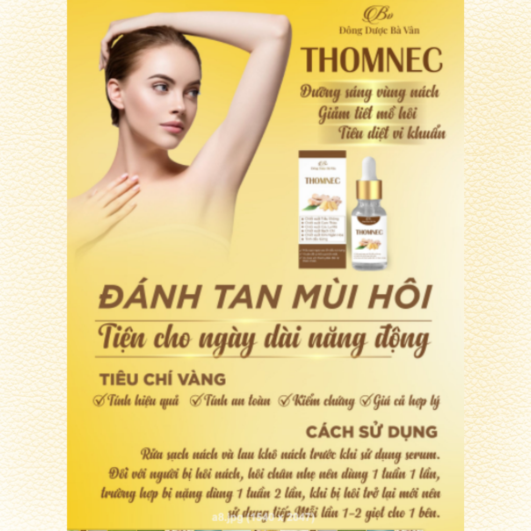 THOMNEC - Khử Mùi Hôi Nách, Hôi Chân , Mồ Hôi Tay - Sản phẩm của đông dược Bà Vân