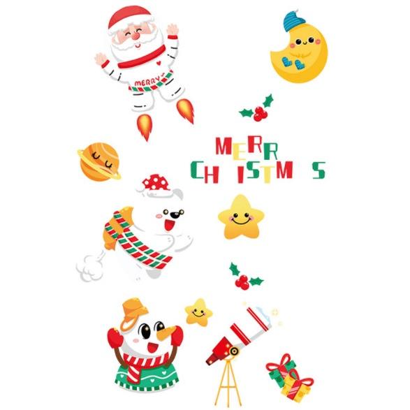 Decal trang trí Noel Hít Tĩnh Điện 2 mặt - GIÁNG SINH PHI HÀNH GIA