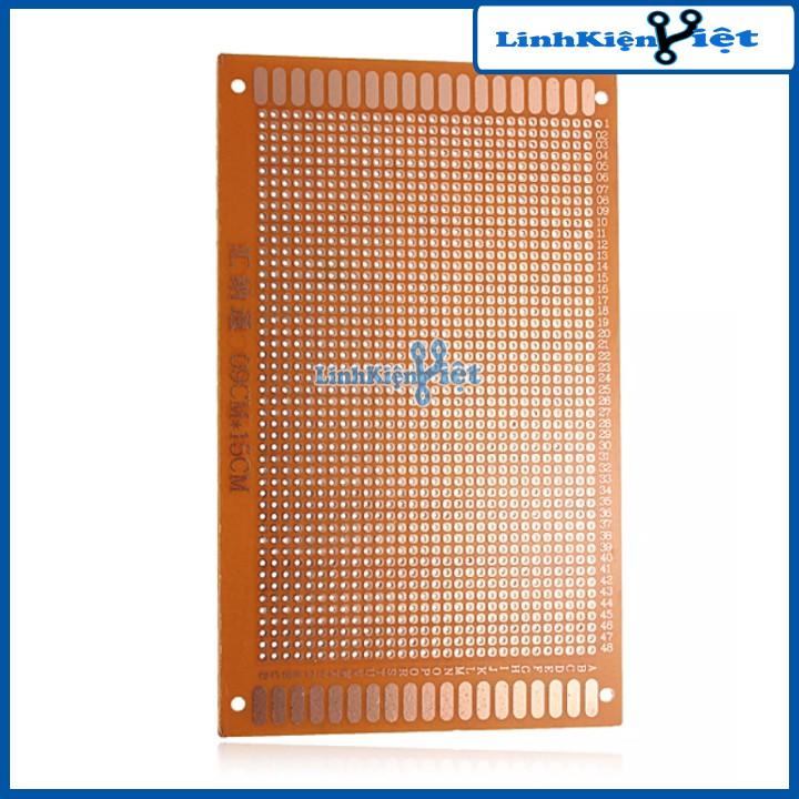 Bộ 2 Tấm PCB Phíp Đồng Đục Lỗ 9x15Cm ( nâu )