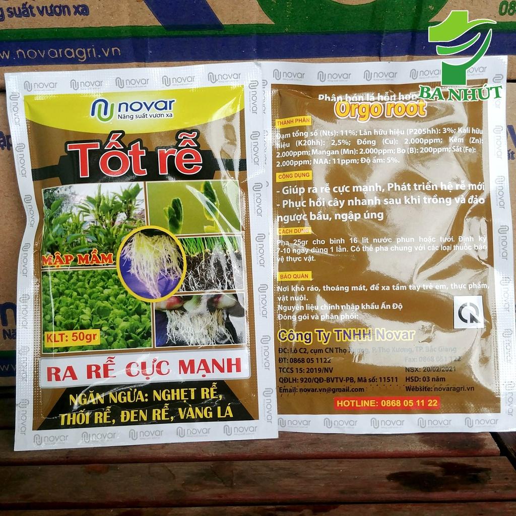 Phân Bón Novar Tốt Rễ 50g - Mập Mầm, Ra Rễ Cực Mạnh, Ngăn Ngừa Thối Rễ, Nghẹt Rễ, Đen Rễ, Vàng Lá