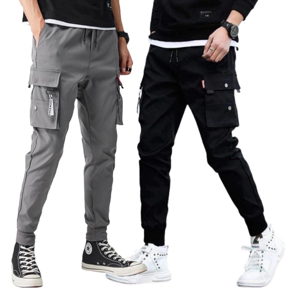 Quần kaki jogger Túi Hộp nai Dài Bo Gấu - Chất Vải Kaki Kiểu Thể Thao UNISEX Hai Màu Đen, xám. 03x