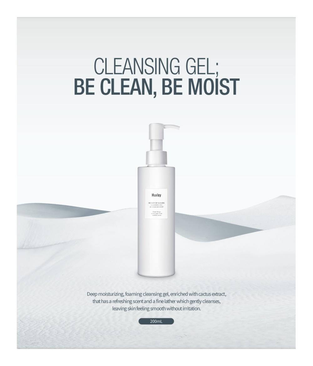 Gel rửa mặt dịu nhẹ dành cho da nhạy cảm Huxley Cleansing Gel; Be Clean Be Moist 200ml