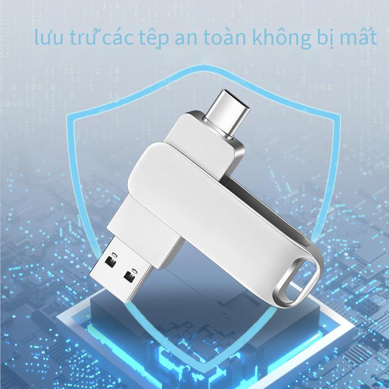 Đảm bảo chất lượng tốc độ cao Đĩa U 32g kim loại xoay dung lượng lớn Đĩa 3.0u máy tính Đĩa U sử dụng kép Điện thoại di động Type-C Đĩa U