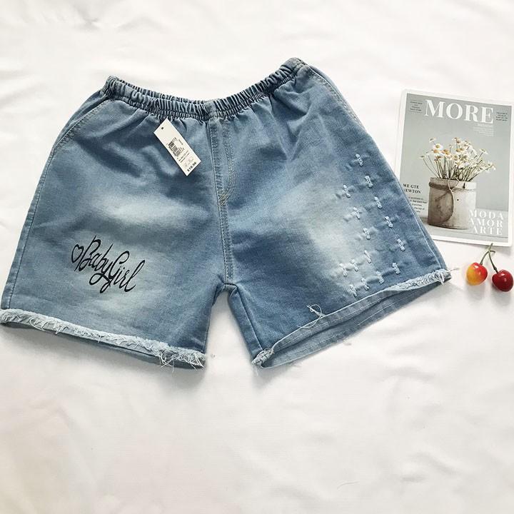 Quần đùi bé gái freesize từ 38-45kg quần short jean bé gái - QG03