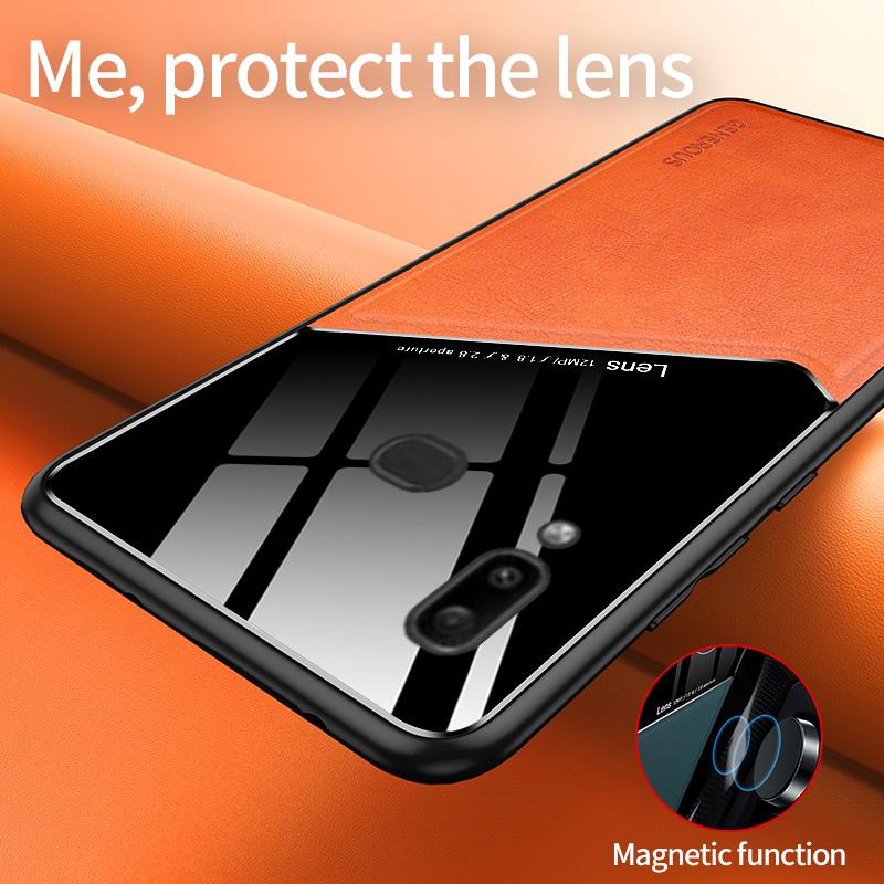 Ốp điện thoại da Pu + mặt kính tráng gương cho OPPO F11 A9 A7 A5S A12 V19 F9 A7X R17 A5 A3S A53 2020