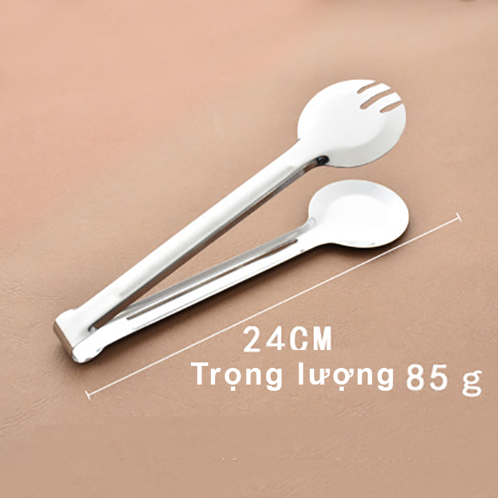 Dụng cụ kẹp gắp thực phẩm đồ ăn bằng Inox không gỉ - Loại đầu tròn