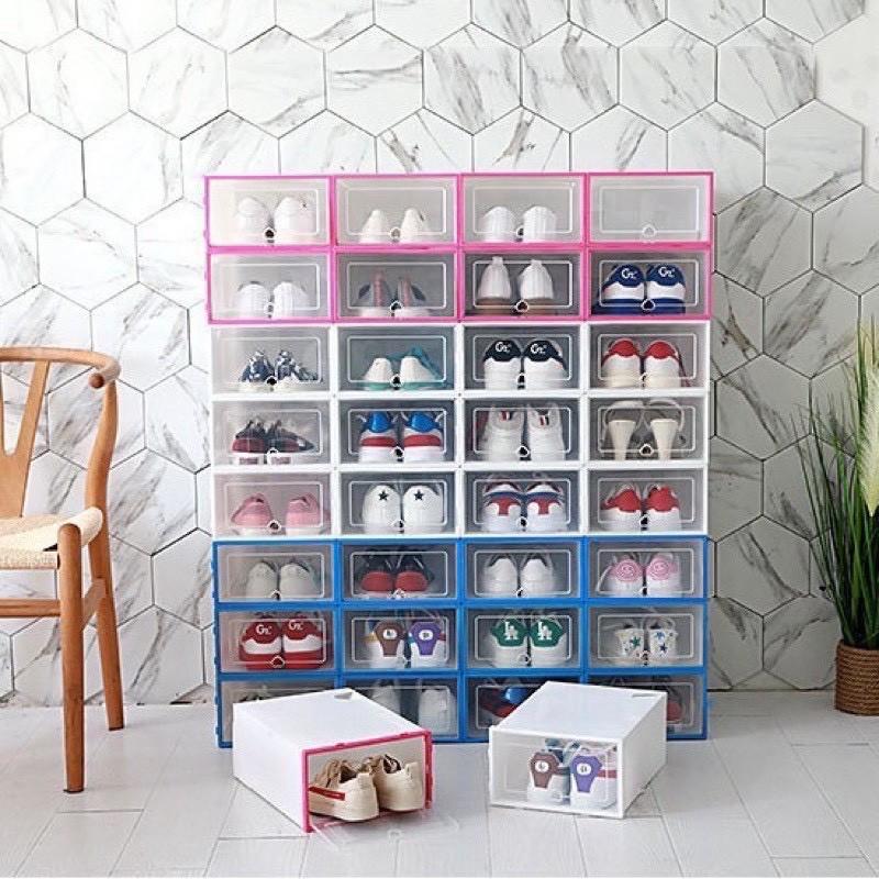 Hộp Đựng Giày Nắp Nhựa Cứng Trong Suốt , Size lớn Nhiều Màu