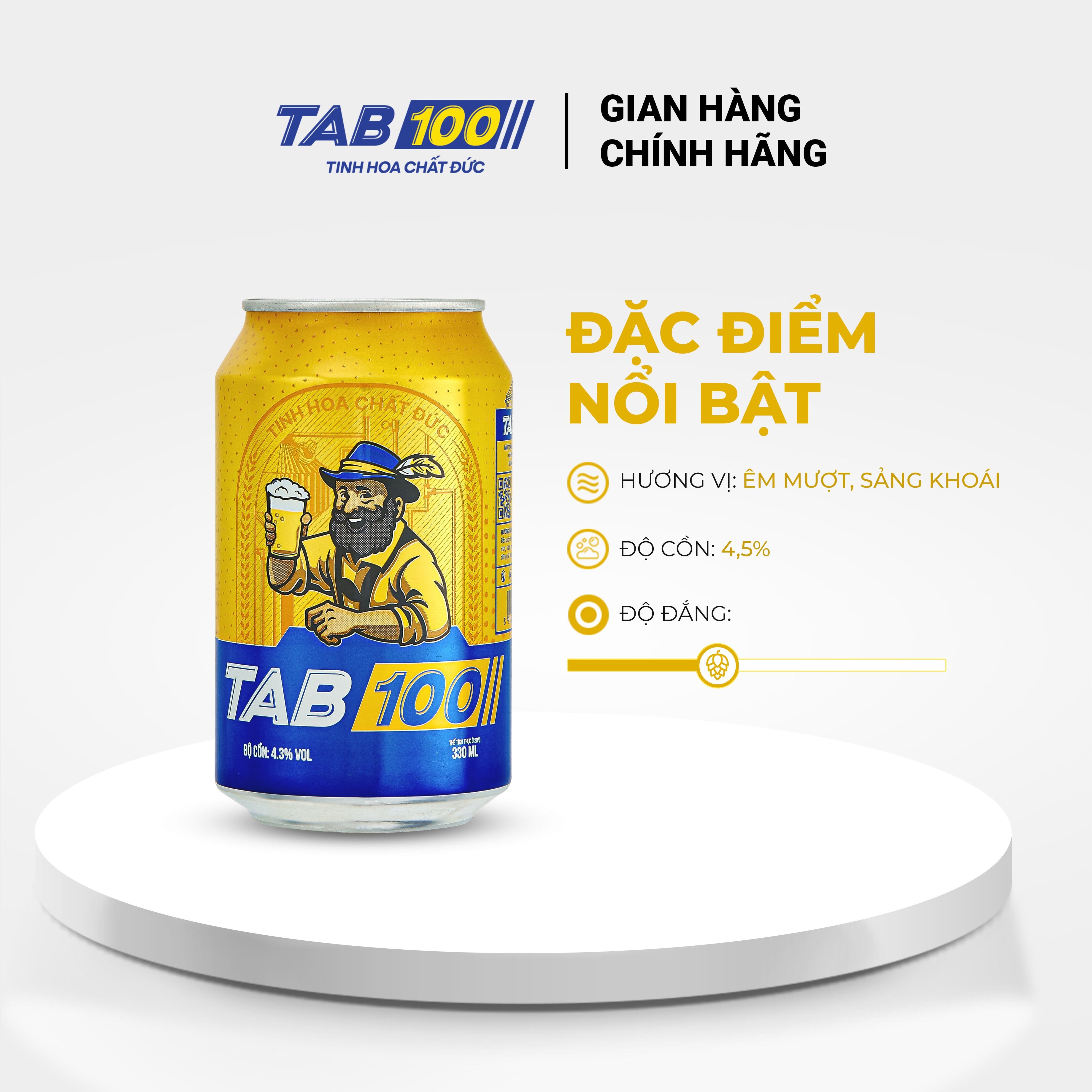 Bia lon TAB 100 - combo 2 thùng (24 lon 330ml)