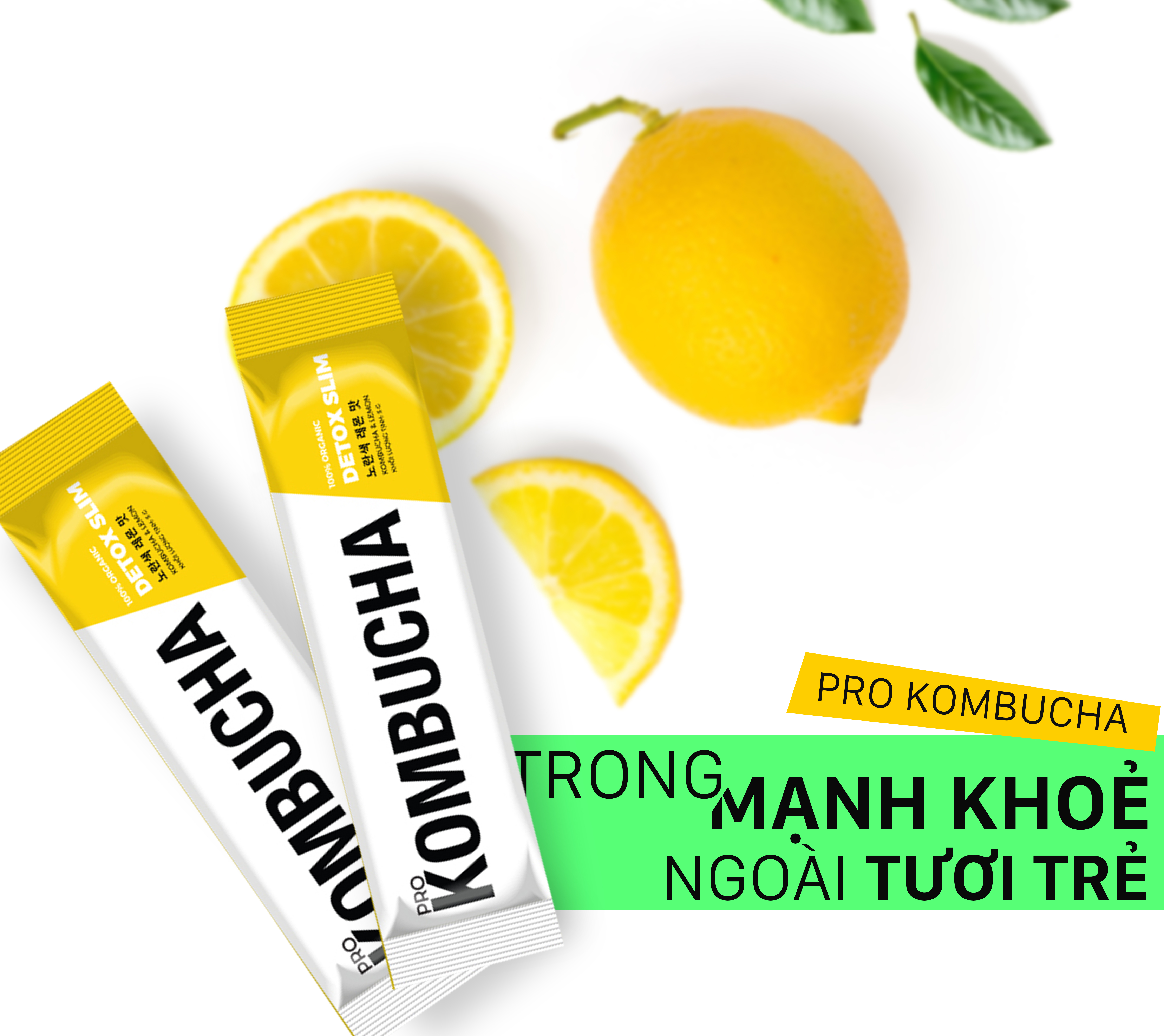 Trà Kombucha vị chanh giữ dáng thon gọn