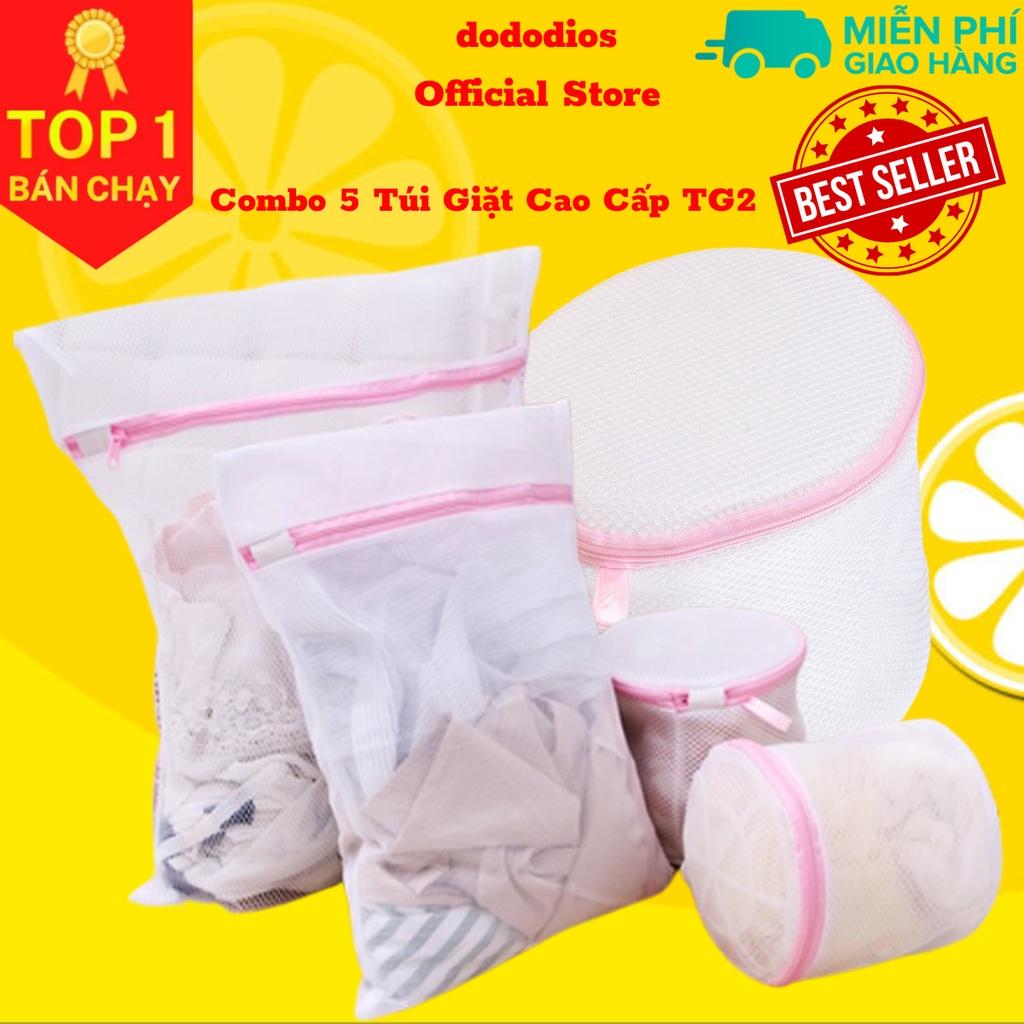 Túi giặt đồ cao cấp 2 lớp, túi lưới giặt quần áo vớ chắc chắn - combo 5 túi mã TG2 - Chính hãng dododios