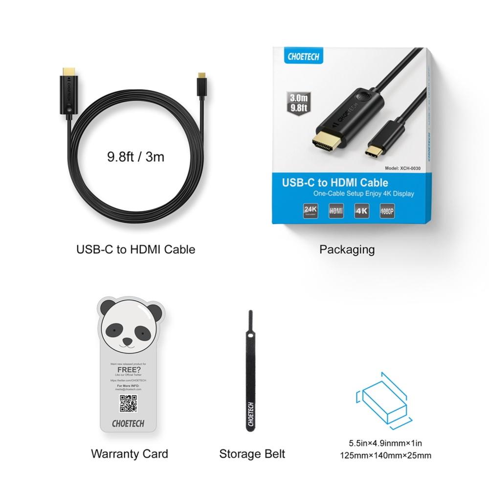 Cáp chuyển đổi Type C sang HDMI Choetech XCH-0030