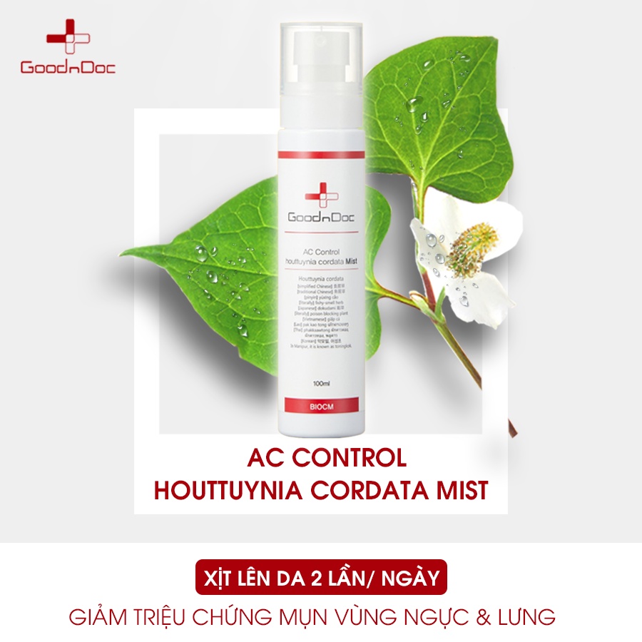 Dung Dịch Xịt Giảm Mụn GoodnDoc AC Control Houttuynia Cordata Mist 100ml