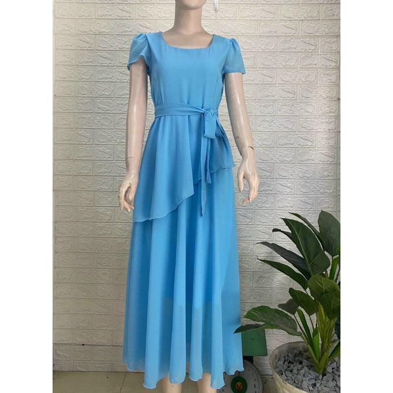 ĐẦM MAXI TAY CON EO CÁCH ĐIỆU